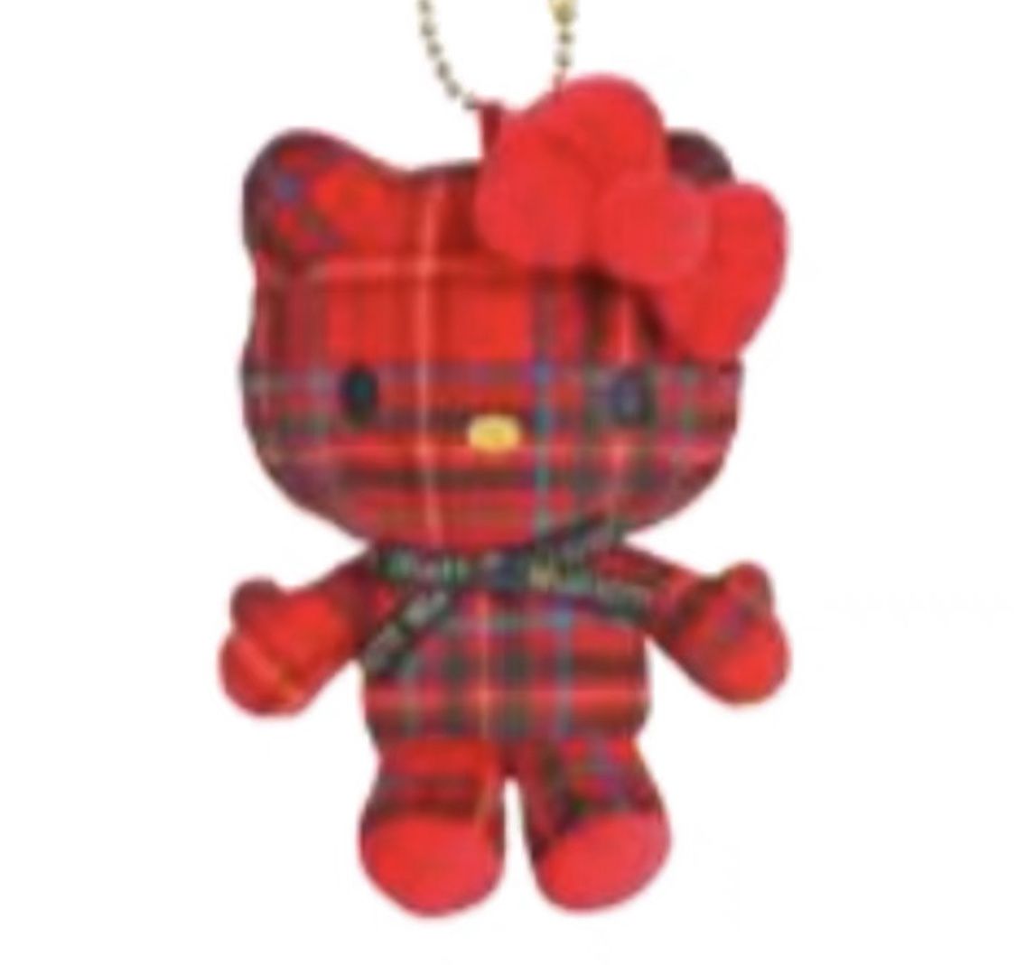 【新品上架】Sanrio三丽鸥50周年HelloKitty复古格纹系列挂件 红色