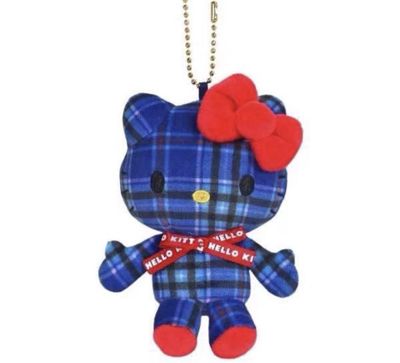 【新品上架】Sanrio三丽鸥50周年HelloKitty复古格纹系列挂件 蓝色 / Hello Kitty 50th Anniversary Vintage Plaid Series Blue Charm By SANRIO