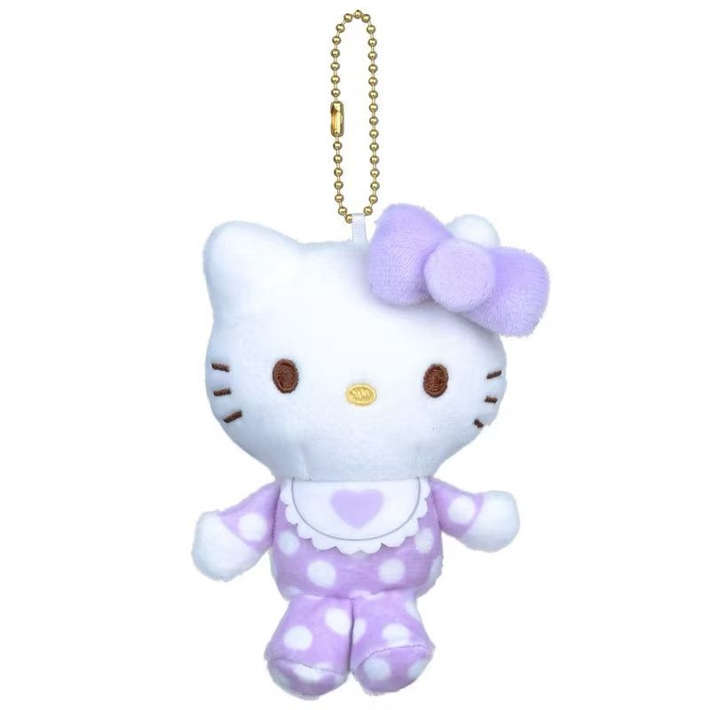 【新品上架】Sanrio三丽鸥50周年HelloKitty波点睡衣系列挂件 紫色