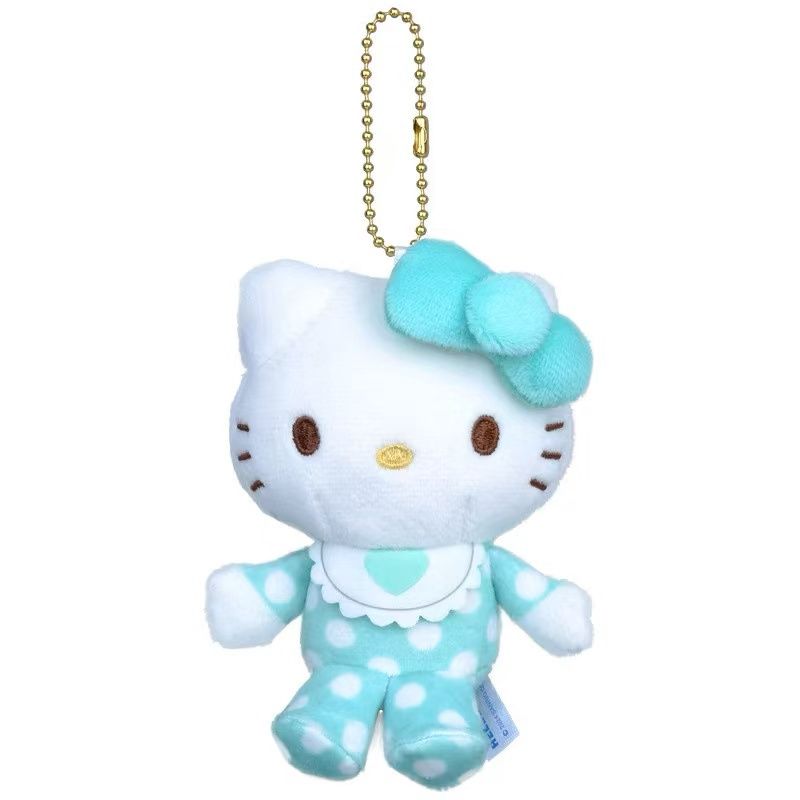【新品上架】Sanrio三丽鸥50周年HelloKitty波点睡衣系列挂件 绿色