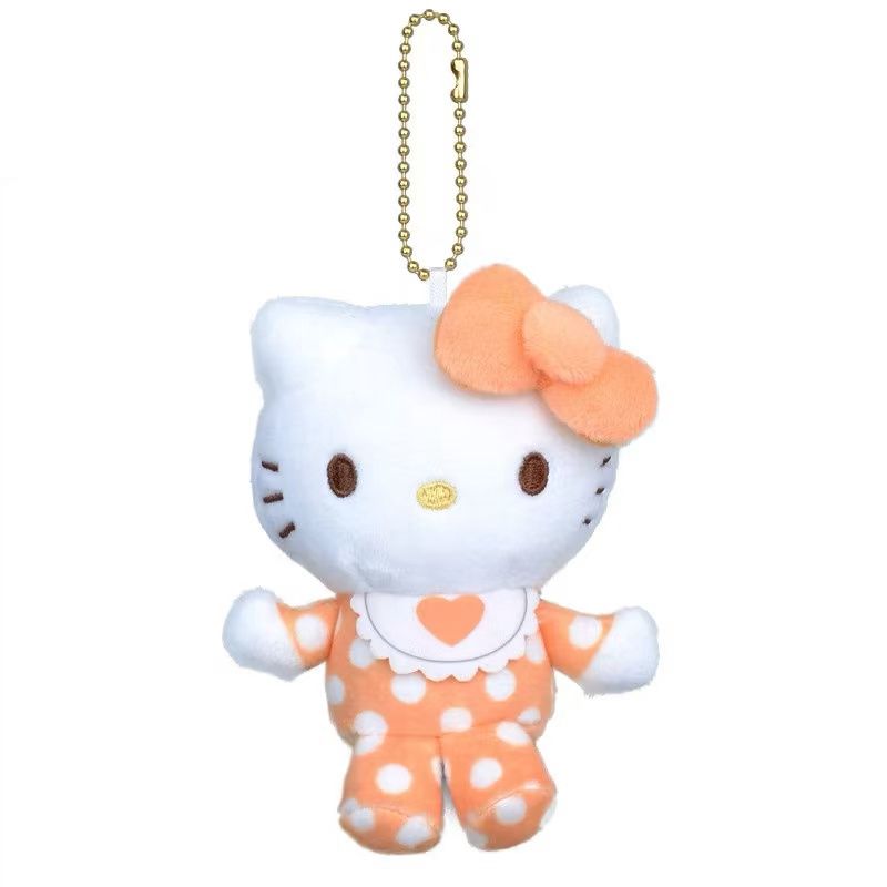 【新品上架】Sanrio三丽鸥50周年HelloKitty波点睡衣系列挂件 橙色