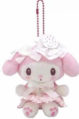 【在途现货】Sanrio三丽鸥Melody经典50周年系列挂件 白草莓/ 50 Anniversary Series White Strawberry Keychain By SANRIO