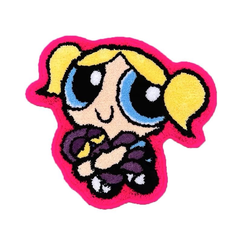 【新品上架】飞天小女警脚垫 三款选 / Powerpuff Girls Doormat 3 Types, pattern: 泡泡/Bubbles
