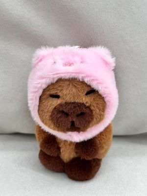 CAPYBARA卡皮巴拉 憨憨水豚挂件 粉色小猪头套