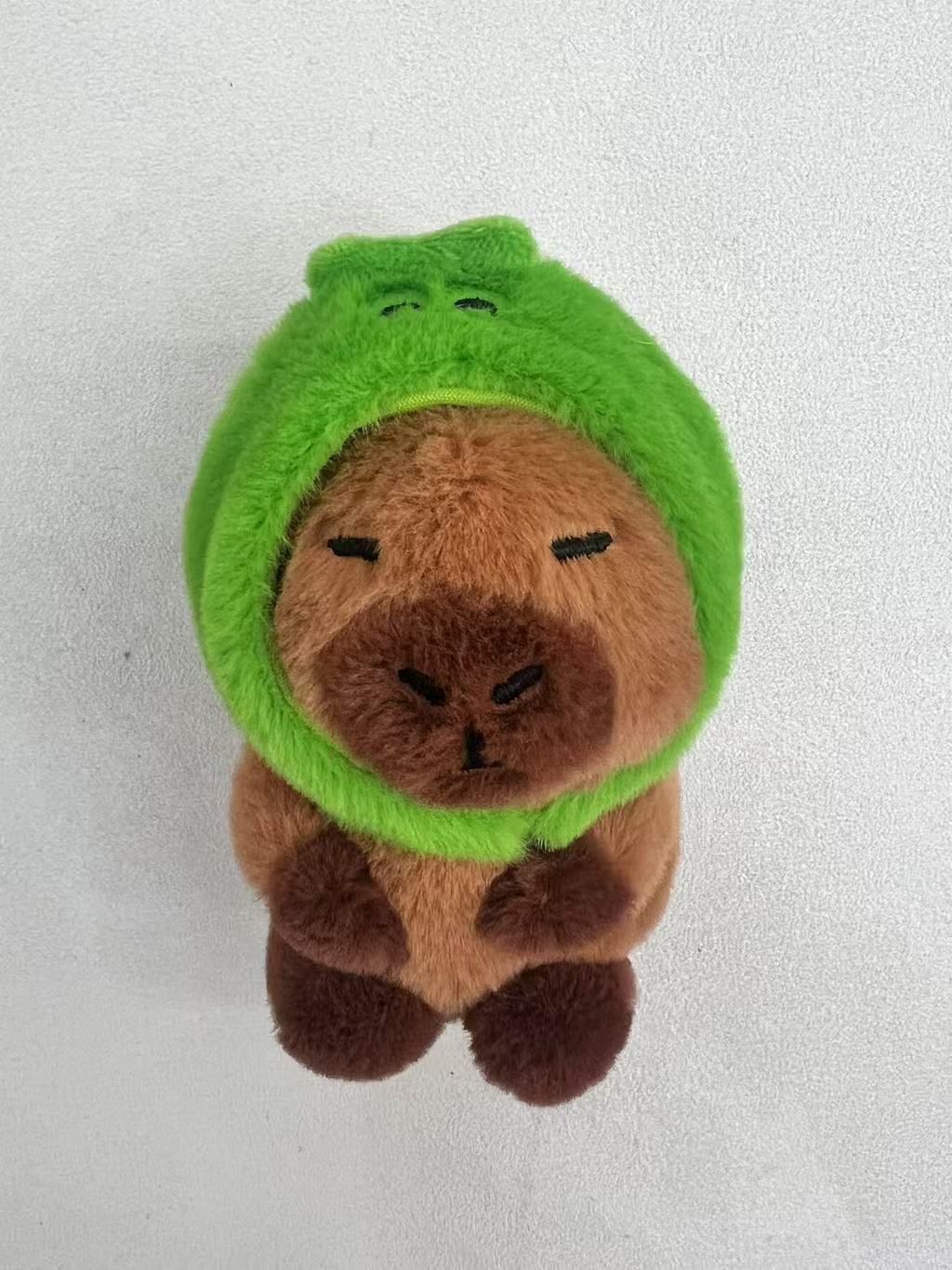 CAPYBARA卡皮巴拉 憨憨水豚挂件 绿色恐龙头套