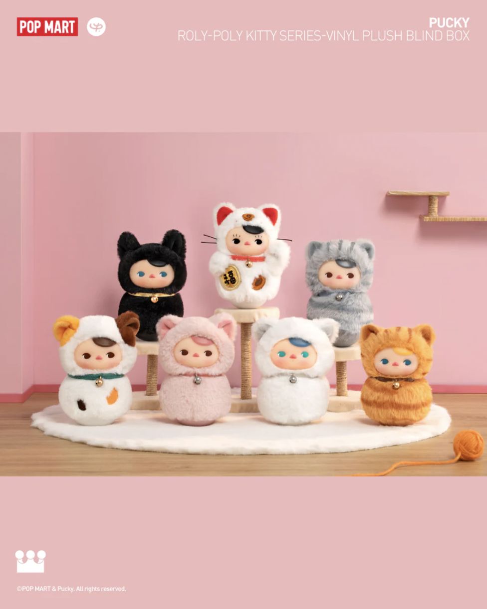 【新品上架】Pucky喵喵不倒翁系列Roly-Poly Kitty搪胶毛绒盲盒