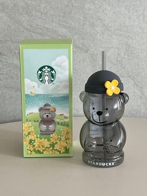 Starbucks韩国星巴克济州岛限定小熊玻璃冷水杯591ml