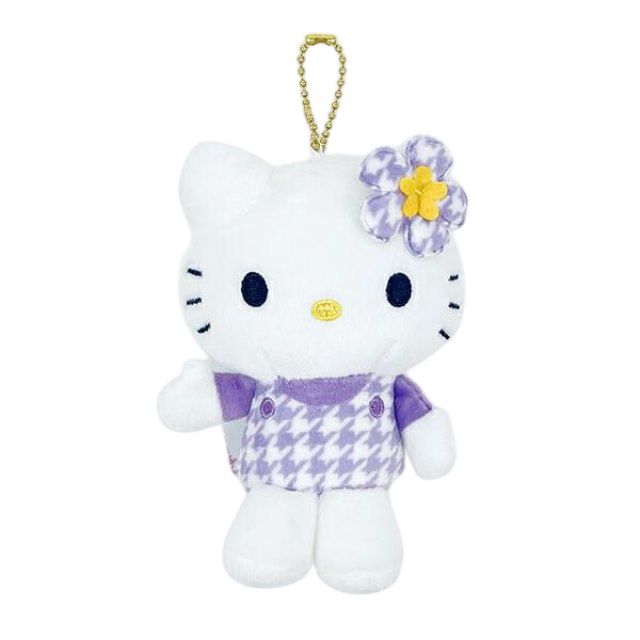 【新品上架】Sanrio三丽鸥50周年HelloKitty池袋展会格子背心系列挂件 紫色