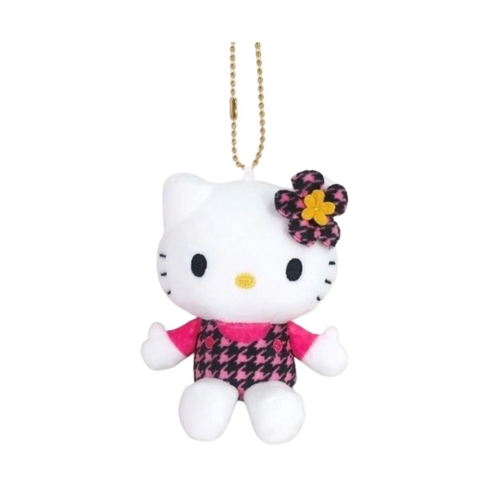 【新品上架】Sanrio三丽鸥50周年HelloKitty池袋展会格子背心系列挂件 玫红色