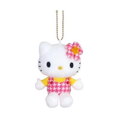 【新品上架】Sanrio三丽鸥50周年HelloKitty池袋展会格子背心系列挂件 粉色