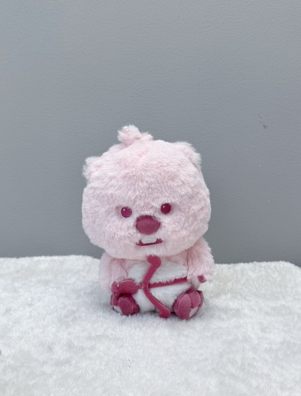 Loopy Small Cupid Plush 20cm - Cute Loopy Plush Doll in Pink Cupid Costume, Stuffed Animal