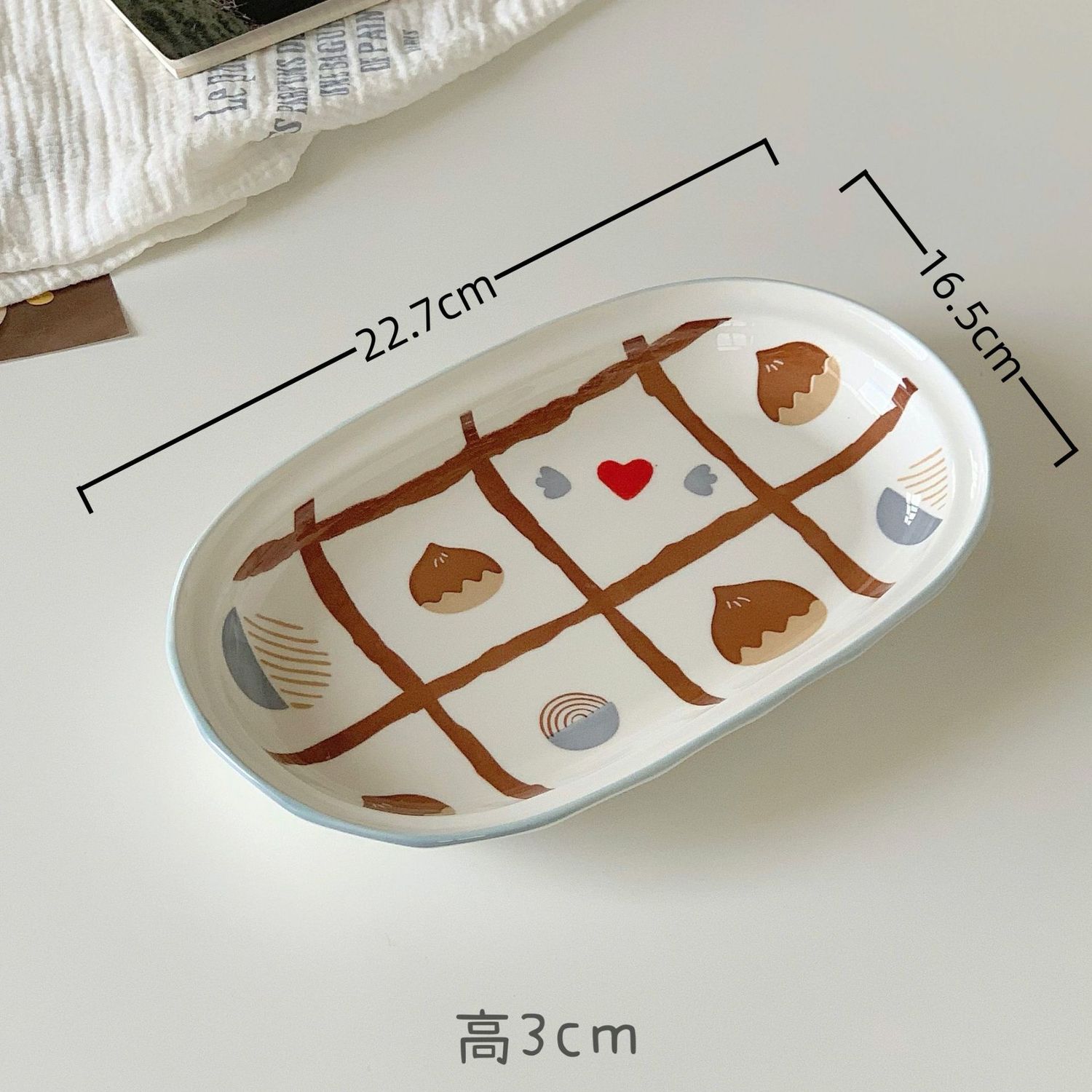 【人气现货】举个栗子陶瓷碗盘 4款选, size: 11英寸旦形盘
