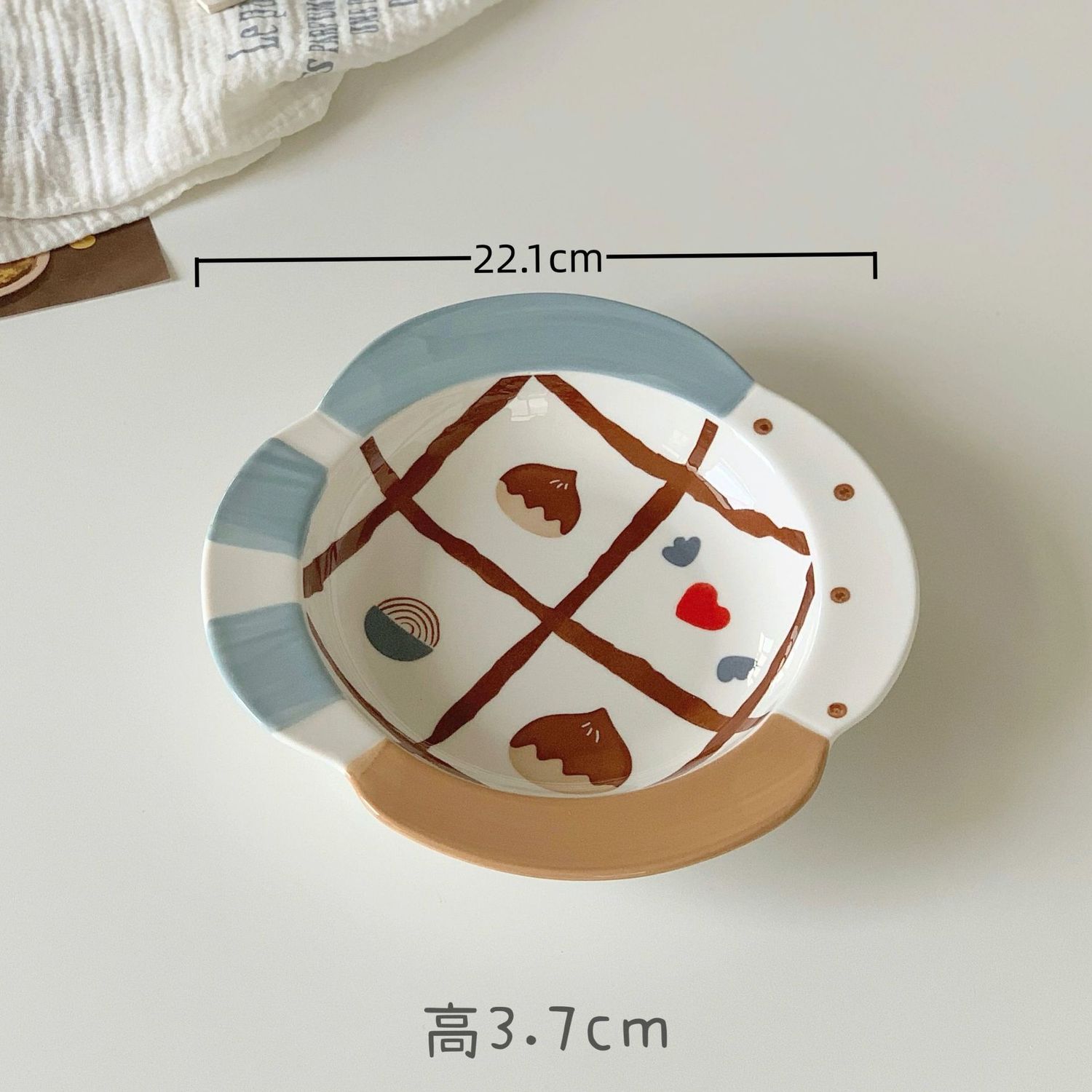 【人气现货】举个栗子陶瓷碗盘 4款选 / Chestnut Ceramic Bowl and Plate （4 options）, size: 8.5英寸方盘 / 8.5 inch Plate