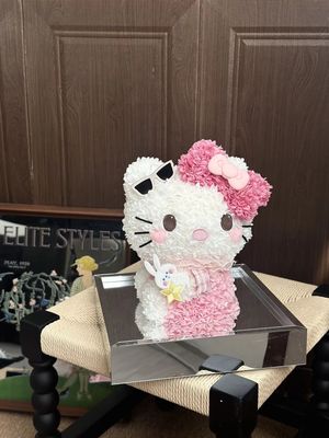 【人气现货】告白礼物Kitty系列永生花摆件 大蝴蝶结