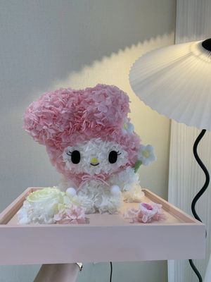 【人气现货】告白礼物三丽鸥系列永生花摆件 美乐蒂