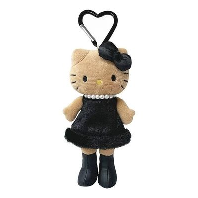 【2025年10月预定】Sanrio三丽鸥HelloKitty爱心扣挂件 黑色长腿 / Hello Kitty Black Long-Leg Heart-Clasp Keychain By SANRIO