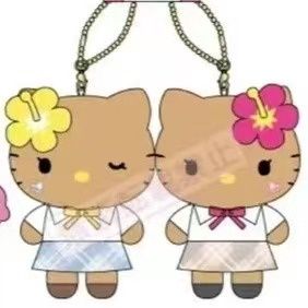 【不保单9月预订】Sanrio三丽鸥Crux夏威夷HelloKitty贴贴挂件 黑皮校服