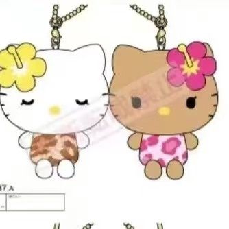 【不保单9月预订】Sanrio三丽鸥Crux夏威夷HelloKitty贴贴挂件 豹纹