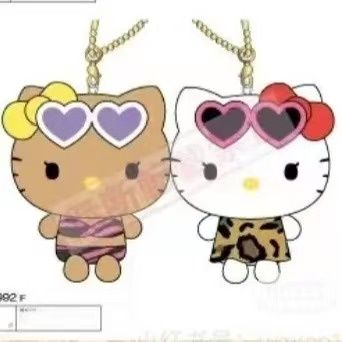 【不保单9月预订】Sanrio三丽鸥Crux夏威夷HelloKitty贴贴挂件 爱心墨镜