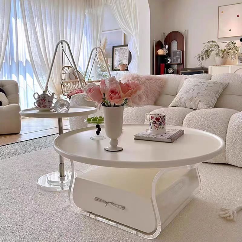 Cream White Floating Coffee Table, 3 Sizes