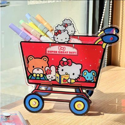 【新品上架】亚克力Kitty看书购物车收纳 / Hello Kitty Acrylic Shopping Cart Organizer