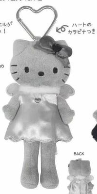 【不保单9月预售】Sanrio三丽鸥HelloKitty天使黑白长腿系列挂件 银色