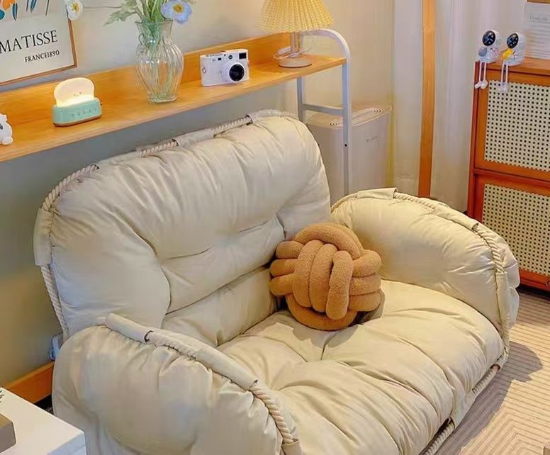 麻绳款双人懒人沙发 / Jute Rope Design Two-Person Floor Sofa
