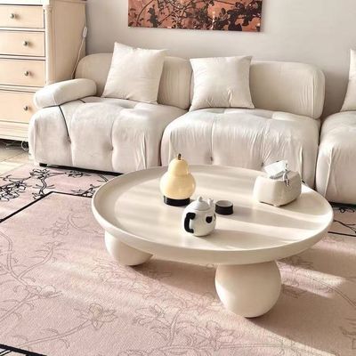 【现货】创意圆形奶油风茶几 / Cream White Round Coffee Table