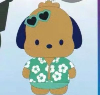【不保单9月预售】Sanrio三丽鸥夏威夷黑皮系列挂件 帕恰狗