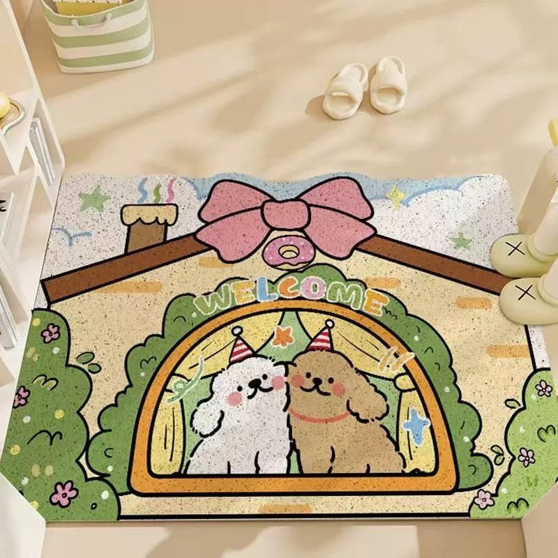 【在途现货】家用丝圈入户地垫50*80cm 棕顶两只