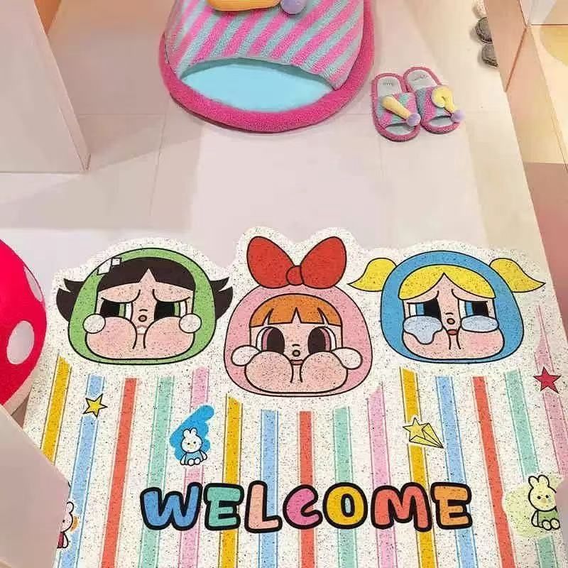 【在途现货】家用丝圈入户地垫50*80cm哭娃小女警系列, pattern: 女警小分队