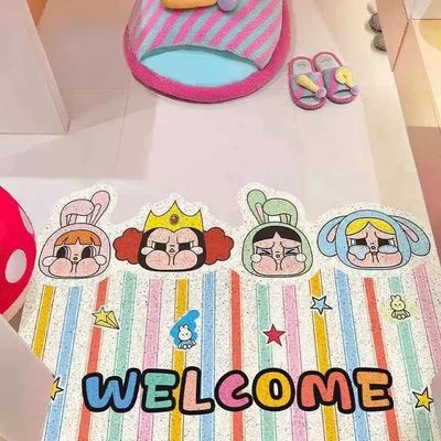 【在途现货】家用丝圈入户地垫50*80cm哭娃小女警系列
