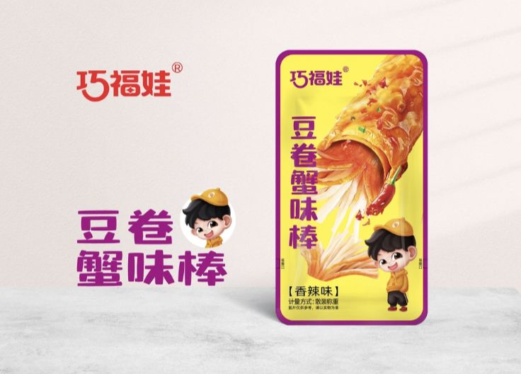 巧福娃豆卷蟹味棒 (香辣味) Bean roll crab stick (Spicy flavor)