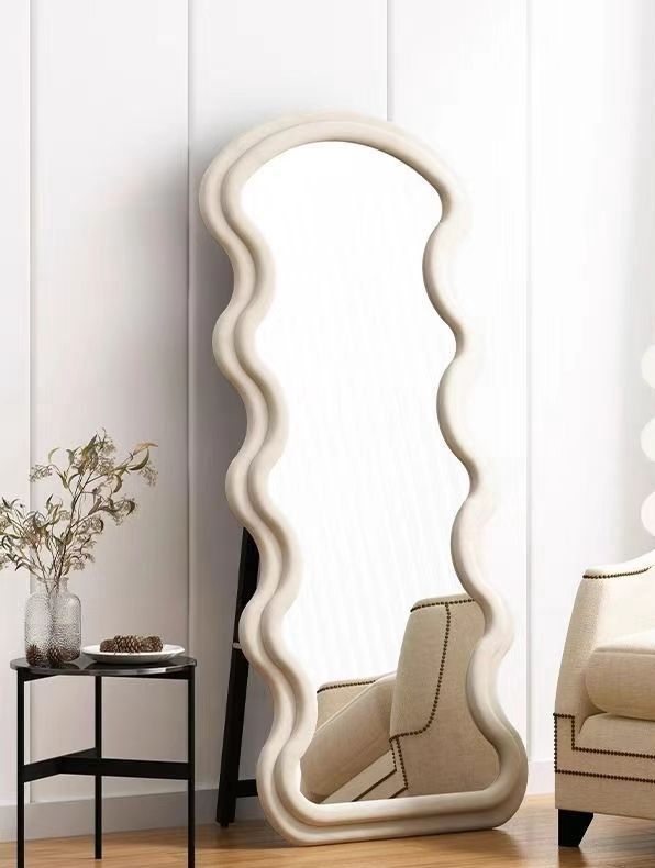 【现货】丝绒波浪全身镜 170cm*70cm 多色入 送可站立支架 / Velvet Wave Full-Length Floor Mirror 170x70cm （With Floor Stand）