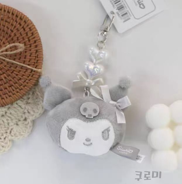 【新品上架】Sanrio三丽鸥韩国限定银色毛绒挂件 大头库洛米 / Kuromi Korea Limited Edition Silver Keychain By SANRIO