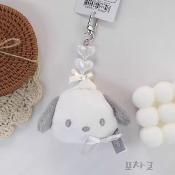 【新品上架】Sanrio三丽鸥韩国限定银色毛绒挂件 大头帕恰狗 / Pochacco Korea Limited Edition Silver Keychain By SANRIO