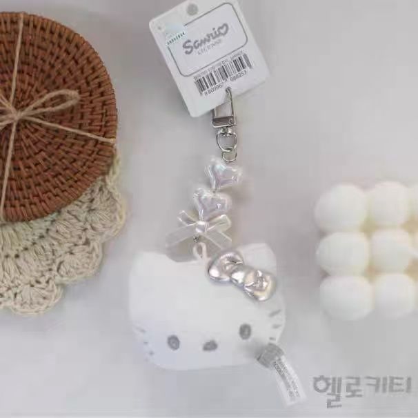 【新品上架】Sanrio三丽鸥韩国限定银色毛绒挂件 大头Hello Kitty / Hello Kitty Korea Limited Edition Silver Keychain By SANRIO