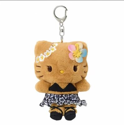 【预定】Sanrio三丽鸥夏威夷黑皮系列毛绒挂件 Hello Kitty / 【Pre-order】Hello Kitty Hawaii Series Keychain By SANRIO