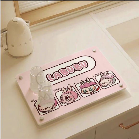 【在途现货】台面置物架沥水垫10*25cm 布落跟随 /【Incoming】Labubu Countertop Organizer Drainage Drying Rack Mat 10x25cm