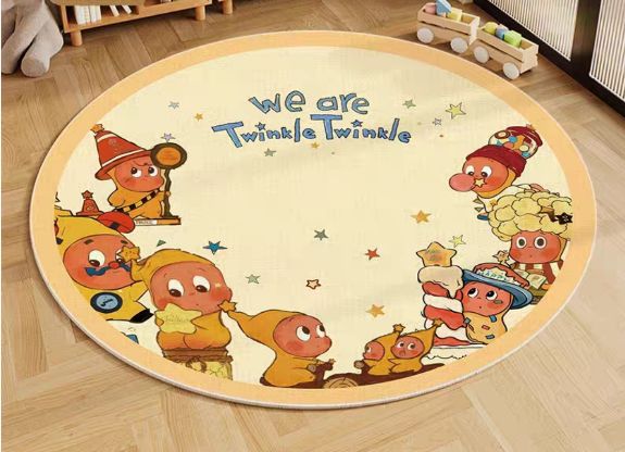 【在途现货】家用客厅圈绒地垫60*60cm 星星人B款 /【Incoming】Twinkle Twinkle Family Shag Pile Rug