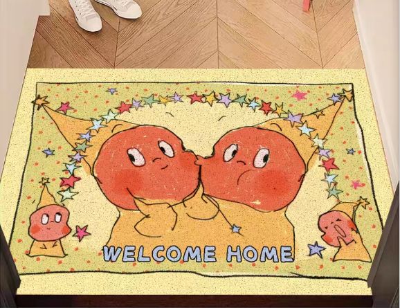 【在途现货】家用丝圈入户地垫40*60cm 宅家星星人 /【Incoming】Twinkle Twinkle Staying Home Scraper Doormat