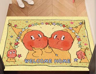 【在途现货】家用丝圈入户地垫40*60cm 宅家星星人 /【Incoming】Twinkle Twinkle Staying Home Scraper Doormat