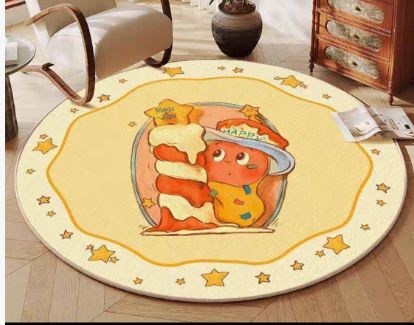 【在途现货】家用客厅仿羊绒地垫60*60cm 蜡烛星星人
