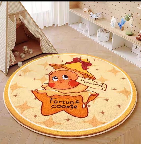 【在途现货】家用客厅仿羊绒地垫60*60cm 戴帽子星星人