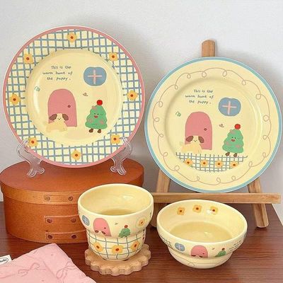 【在途现货】家有狗狗可爱陶瓷四件套 / 【Incoming】Puppy Ceramic Dining Set 4 Pieces