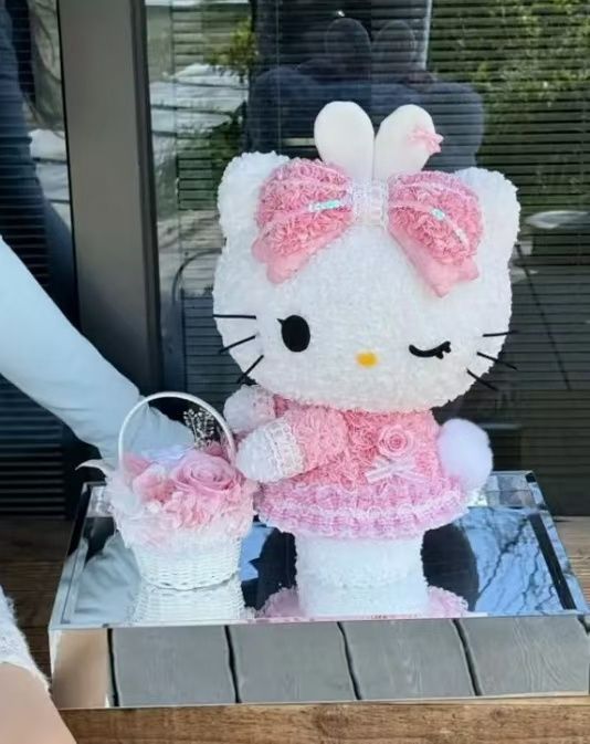 【在途现货】告白礼物KITTY系列永生花摆件 粉色花仙子 / 【Incoming】Hello Kitty Pink Flower Fairy Preserved Flower
