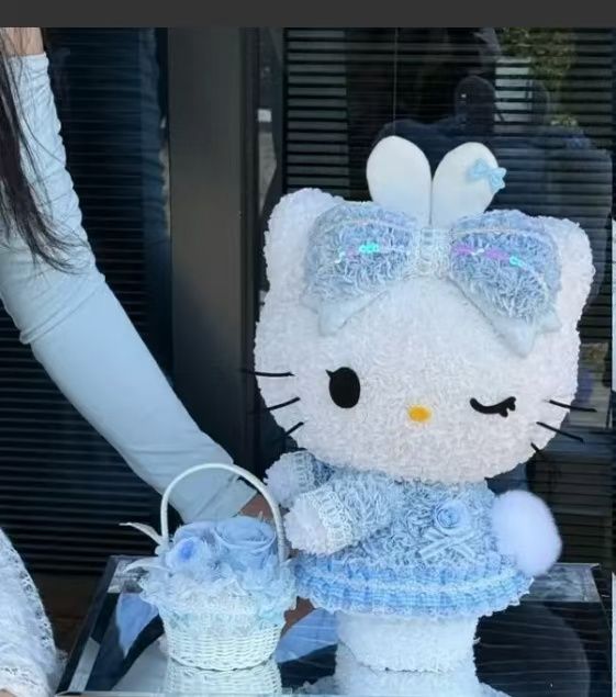 【在途现货】告白礼物KITTY系列永生花摆件 蓝色花仙子