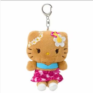 【在途现货】Sanrio三丽鸥夏威夷黑皮系列毛绒挂件 粉裙Hello Kitty/ Hawaii Series Charm By SANRIO