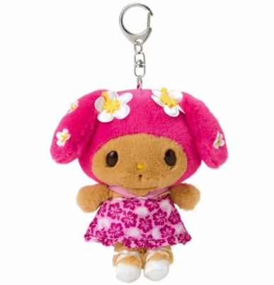 【在途现货】Sanrio三丽鸥夏威夷黑皮系列毛绒挂件 美乐蒂/Hawaii Vacation Series Charm Melody By SANRIO