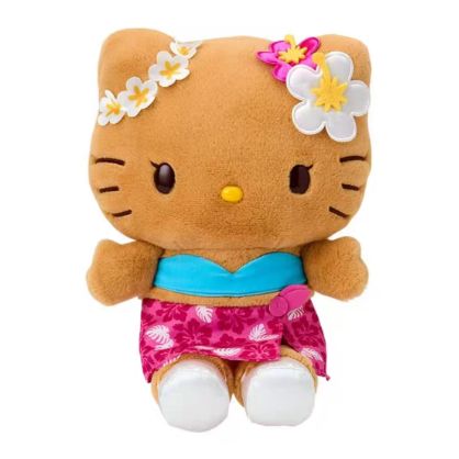 【在途现货】Sanrio三丽鸥夏威夷黑皮系列毛绒公仔 粉裙Hello Kitty/ Hawaii Vacation Plush By SANRIO
